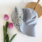 《春夏＊新作》チューリップ柄のつば広ハット《受注製作SS/S/M/L/LL》紫外線対策＊UVケア＊母の日
