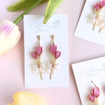 coming soon🌷チューリップ×リボン🌷🎀 ピンク ピアス イヤリング 