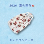 夏服🍉キャミソールワンピース薄いニット、生地、柔らかい、イチゴ、柄、大人の赤