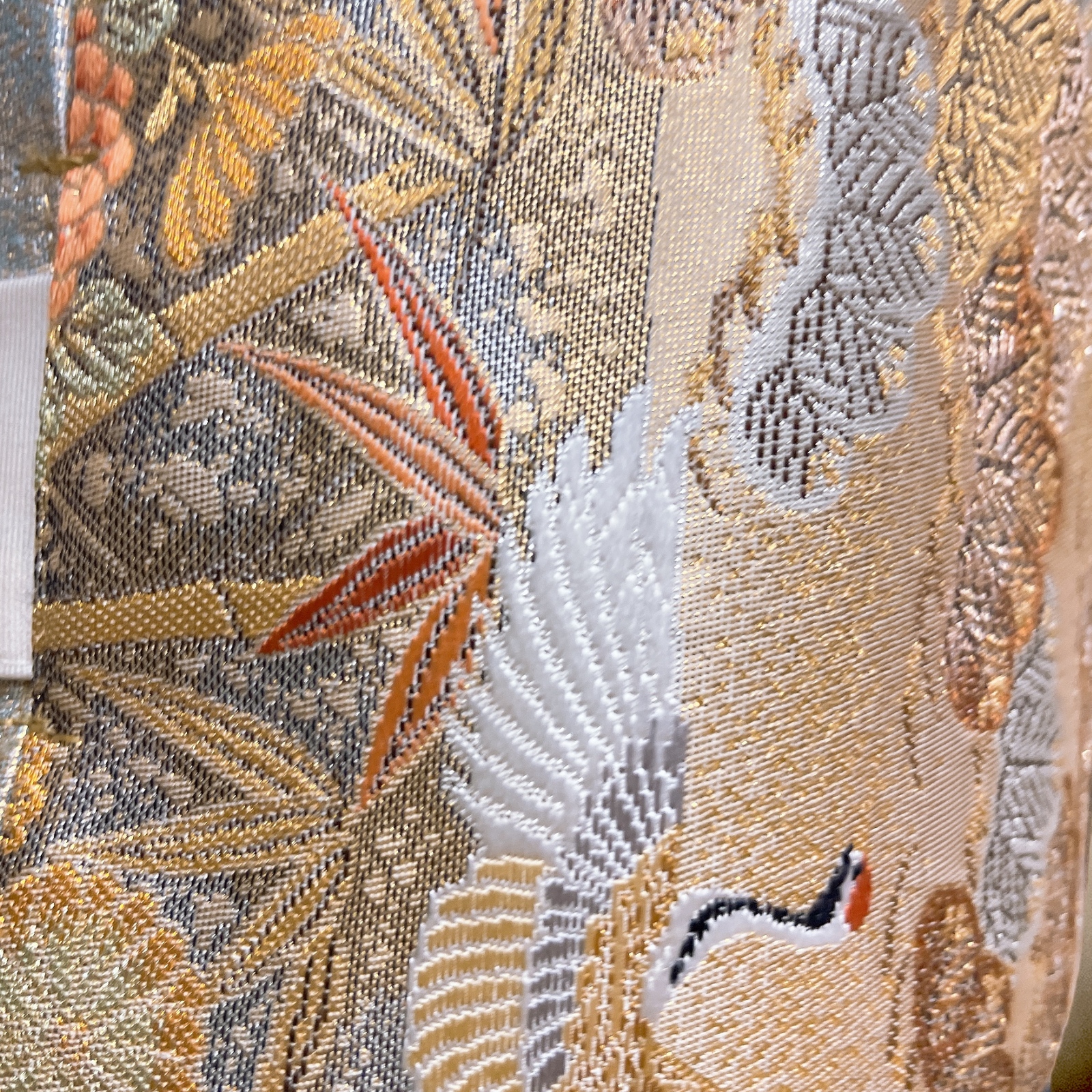 金刺繍 サッシュベルトW61〜108cm ベルト 帯リメイク 着物リメイク