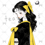 【V105】teatea.オリジナル 人物ステッカー