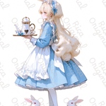 [E-39] イースター🥚シリーズ🐰　RICA オリジナルステッカー　人物ステッカー　女の子　コラージュ素材