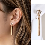 ピアス ジルコニアストーン ゴールド スティック ピアス  アレルギー対応 ゴールドダイヤ風 ピアス 大人 シンプル アクセサリー