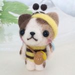 ミツバチ三毛猫ちゃんのストラップ