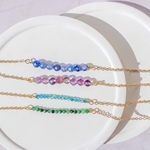 Fluorite（フローライト）天然石ブレスレット｜淡いグラデ｜華奢チェーン