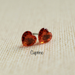 ハート🧡クリスタルピアス《サンセットオレンジ》