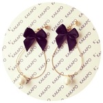 【nattu様ご予約分】Ribbon BK loop pierce (NO.1900)