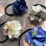 toytoy878 お花のヘアゴム【ネイビー】【mixブルー】【白ピンク】【グレー白】小さなフラワーヘアゴム 冠婚葬祭 髪飾り