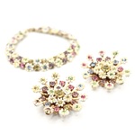 1960s LERU Vitage flower bracelet ＆ earrings set