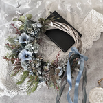 ☆ブートニア付き　dull blue【ウェディングリースブーケ・ブーケ・リースブーケ・リース・結婚式】