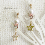 パールと星のピアス(ゴールド)