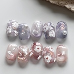 𝐬𝐢𝐳𝐞 𝐨𝐫𝐝𝐞𝐫︰ピンク×パープル ニュアンスフラワーネイル
