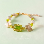 noakoma teens＊ butterfly - green ブレスレット ＊ スワロフスキー ガラス ビーズ 姫 デザイン 誕生日 プレゼント 贈り物 アンティーク 風 キッズ ティーンズ 大人