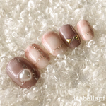 もこもこタッチブランケットチェックネイル アイボリー×ブラウン