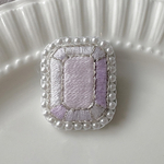 淡色の宝石刺繍ブローチ｜ラベンダー｜大人可愛い