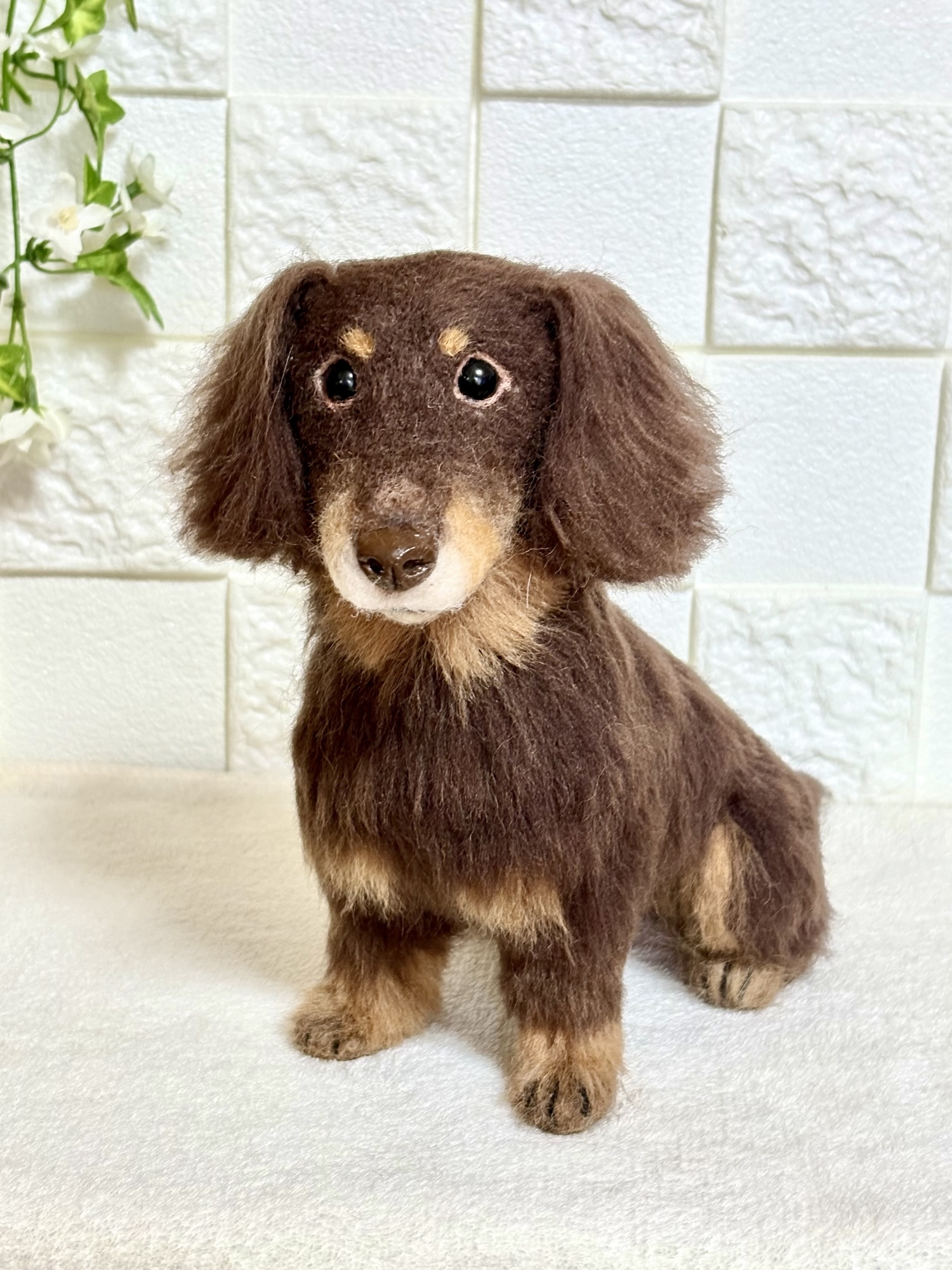 ダックス】羊毛フェルト ハンドメイド ぬいぐるみ リアル 世界に1つ