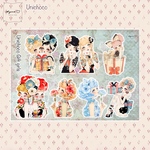 Retro kawaii gift girlコラージュペーパー2【No.b93】