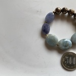 【jvjag30078様専用◆御売約】1300→800　　　　BL451-16オニキス+Colorful MARBLE+猫 17㎝*天然石ブレスレット   【送料無料】 　