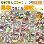 🍊果物・野菜で分かる週数シール🍅　母子手帳シール　マタニティフレークシール　妊娠記録　