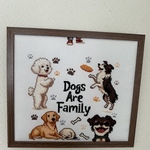 dogs are family🐶クロスステッチ刺繍額