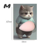 おなかぷにぷに プニプニ 3Dシール やみつき ムニムニ マシュマロ触感 癒し スクイーズ マシュマロシール ねこ 猫 ネコ ステッカー【seal-192 M 1枚 】