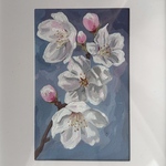 桜アクリル画・額入りミニアート
