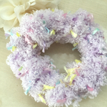 もこもこ♡ニット シュシュ パステルカラー 紫