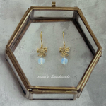 ꫛꫀꪝ✨透かしリボンと天然石のドロップピアス（イヤリング）　オパール