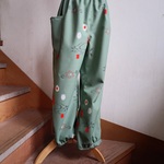 新作★春色モンペちゃん★ミントグリーン★ニッカーズ★コクーンパンツ★フリーサイズ★新反ウール着物生地