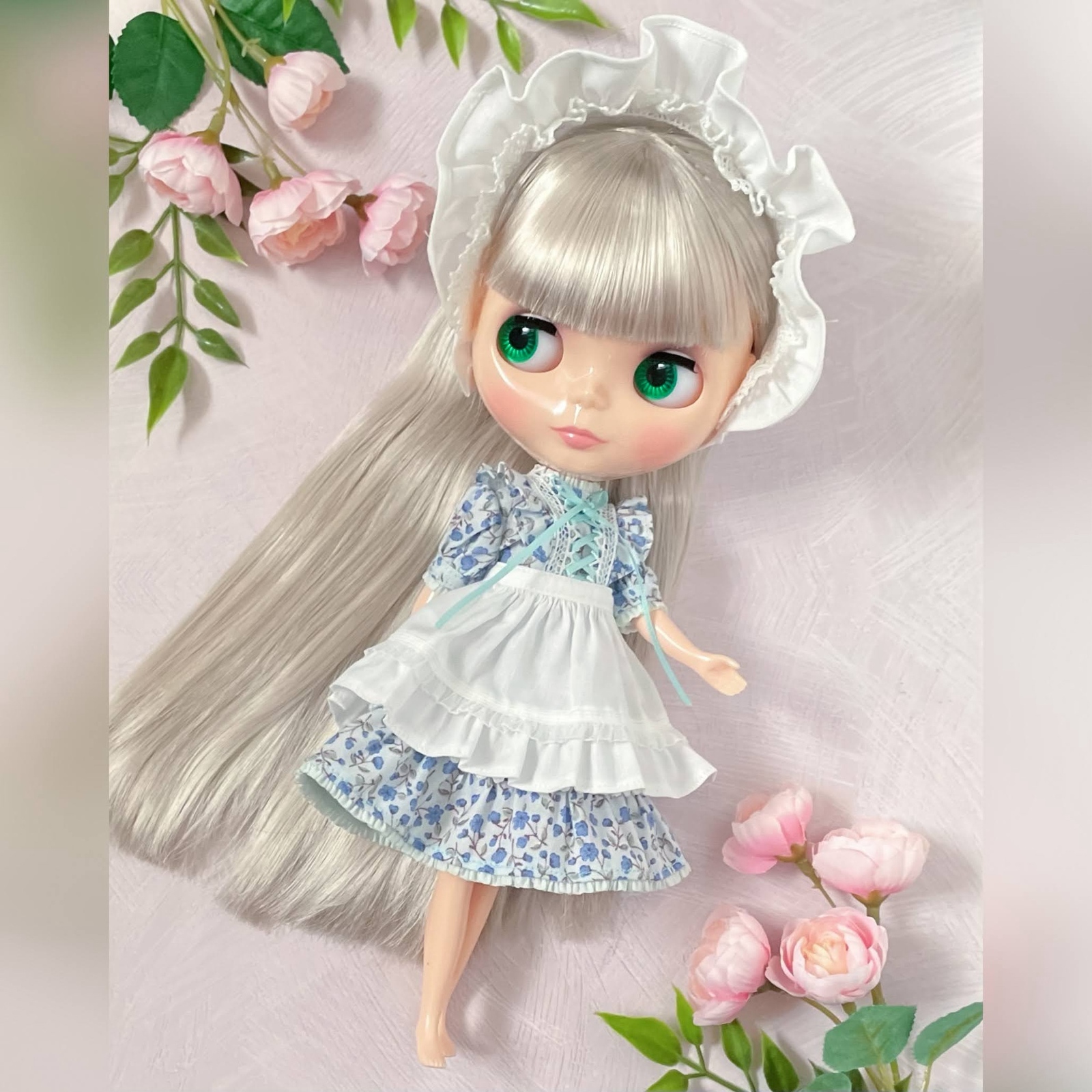 ブライスsize布花ヘッドドレスセット◾️ハンドメイド アウトフィット