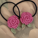 レース編み♪ミニ薔薇ヘアゴム2個セット