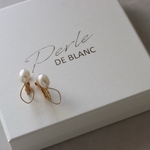 -14kgf- pearl drop ovalスタッドピアス /ノンホールピアス（アレルギー対応） 