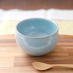 赤陶土とこっくり水色釉薬のボウル ＊ お抹茶やスープなどにも