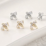  「#Y10061」14kメッキ  ジルコニア　ビジュー　ハチ　ピアス金具✴︎2個セット