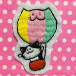 気球とねこのワッペン