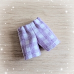 ねんどろいどどーる用ハーフパンツ【チェック柄①ラベンダー】