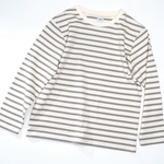 【JAPAN FABRIC】カフェモカボーダー　クルーネック　Tシャツ