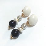 Ivory cabochons earrings