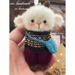ハンドメイド ひつじの編みぐるみ ふわふわ 可愛い ミニドール