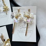 *.ﾟ イエロー ♡ 小粒 な ドライフラワー ピアス *.ﾟ 
