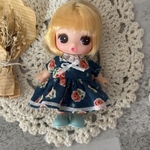 ハンドメイド ぷちリカちゃんサイズの服　リバティワンピース　no.30