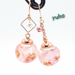 ハーバリウムピアス 〜pink gold asymmetry〜