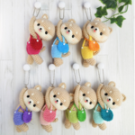 7色推し色🌈ぶらさがり柴犬バッグチャーム　キーホルダー　あみぐるみ　MOFUぐるみシリーズ