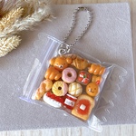 🍬ミニチュアパンとドーナツのキャンディバッグキーホルダー①｜Miniature Bread & Donut Candy Bag Keychain
