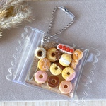 🍬ミニチュアパンとドーナツのキャンディバッグキーホルダー⑤｜Miniature Bread & Donut Candy Bag Keychain