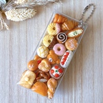🥐ミニチュアパンとドーナツのぎっしりポーチキーホルダー①｜Cute Miniature Bread & Donut Keychain