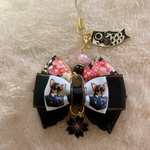 大人可愛い☆和柄☆桜☆春☆黒☆チワワ☆ミックス☆犬☆リボンストラップ☆キーホルダー☆桜＆鯉のぼりチャーム付き☆プレゼント☆