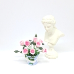 🌹ブルーのテラコッタに薔薇🌹