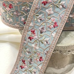 実物のお色味と違う場合があります] インド刺繍リボン　花　インド刺繍　スパンコール　刺繍リボン　リボン　りぼん　