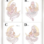chan.ce オリジナルステッカー　4種4枚入り 🌙ドリーミームーンベーカリー🥐　人物ステッカー　ゆめかわ　女の子ステッカー
